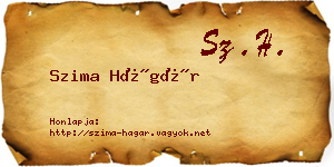 Szima Hágár névjegykártya